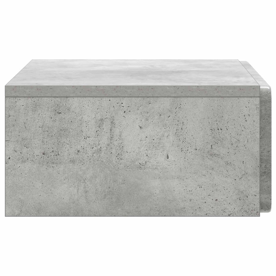 Wandmontage Zijtafel Betongrijs 59 x 34,5 x 17 cm Bewerkt hout
