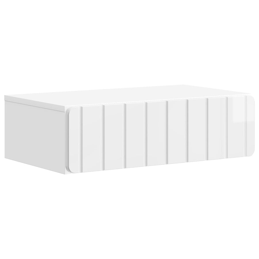 Wandmontage Zijtafel Hoogglans Wit 59 x 34,5 x 17 cm
