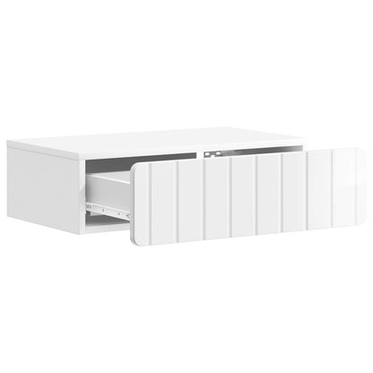Wandmontage Zijtafel Hoogglans Wit 59 x 34,5 x 17 cm