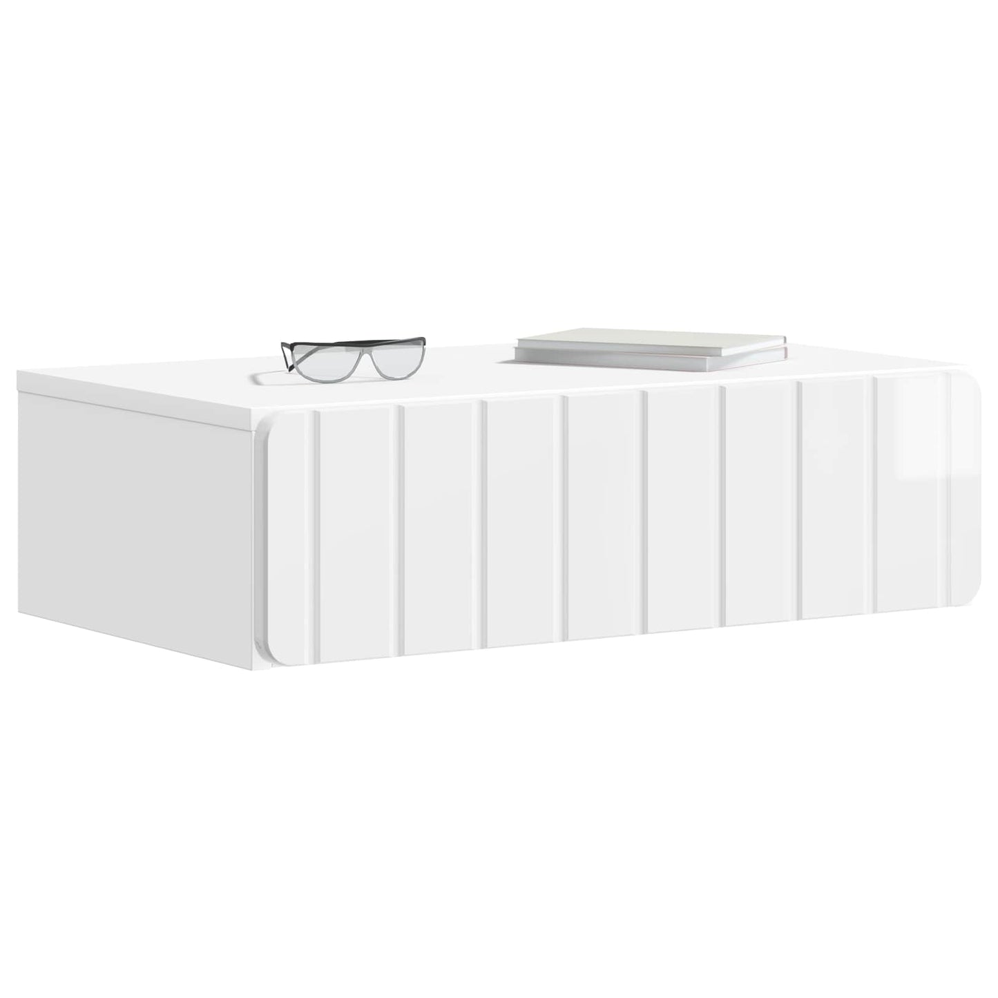 Wandmontage Zijtafel Hoogglans Wit 59 x 34,5 x 17 cm