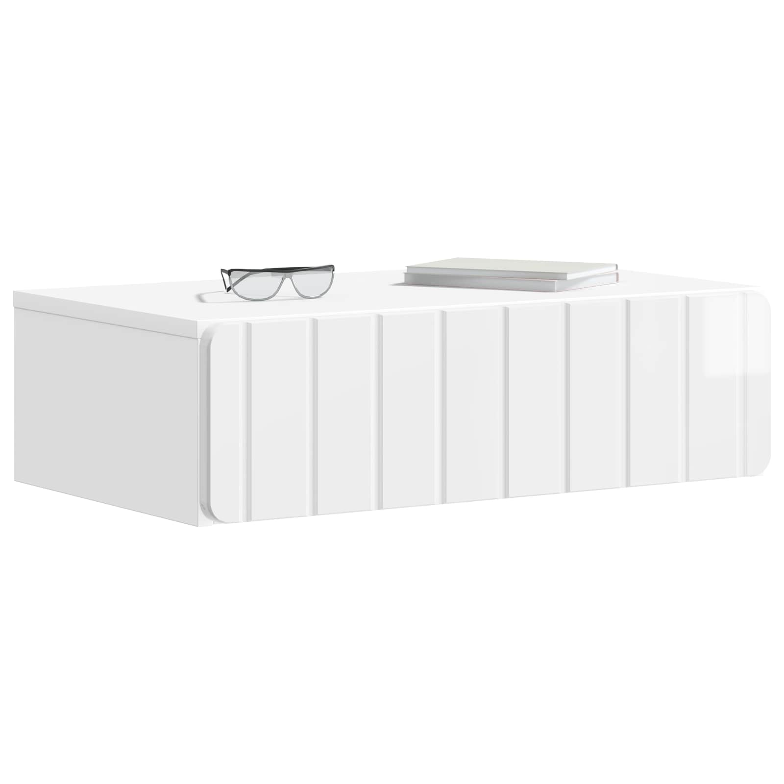Wandmontage Zijtafel Hoogglans Wit 59 x 34,5 x 17 cm