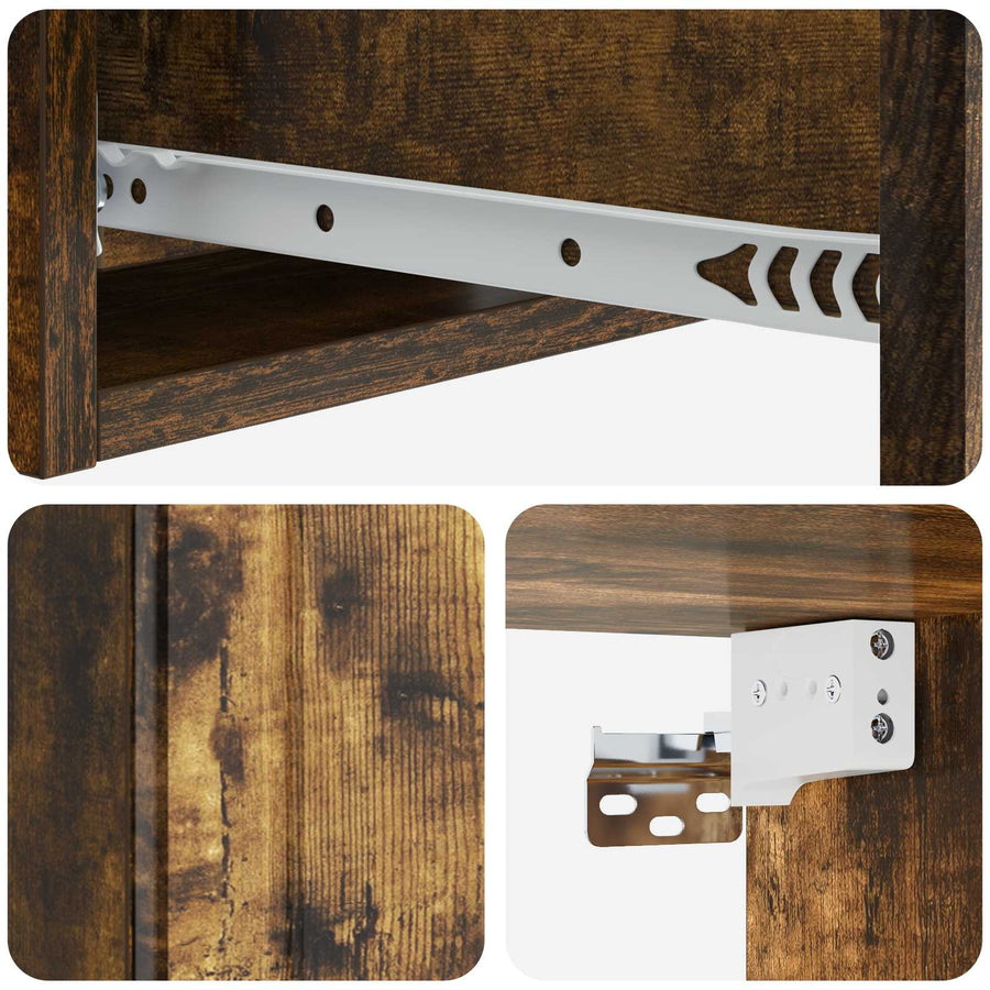 Wandmontage Zijtafel Gerookt eiken 59 x 34,5 x 17 cm