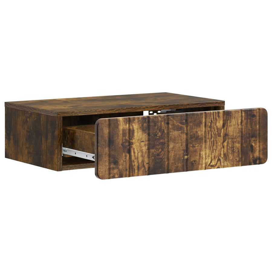 Wandmontage Zijtafel Gerookt eiken 59 x 34,5 x 17 cm