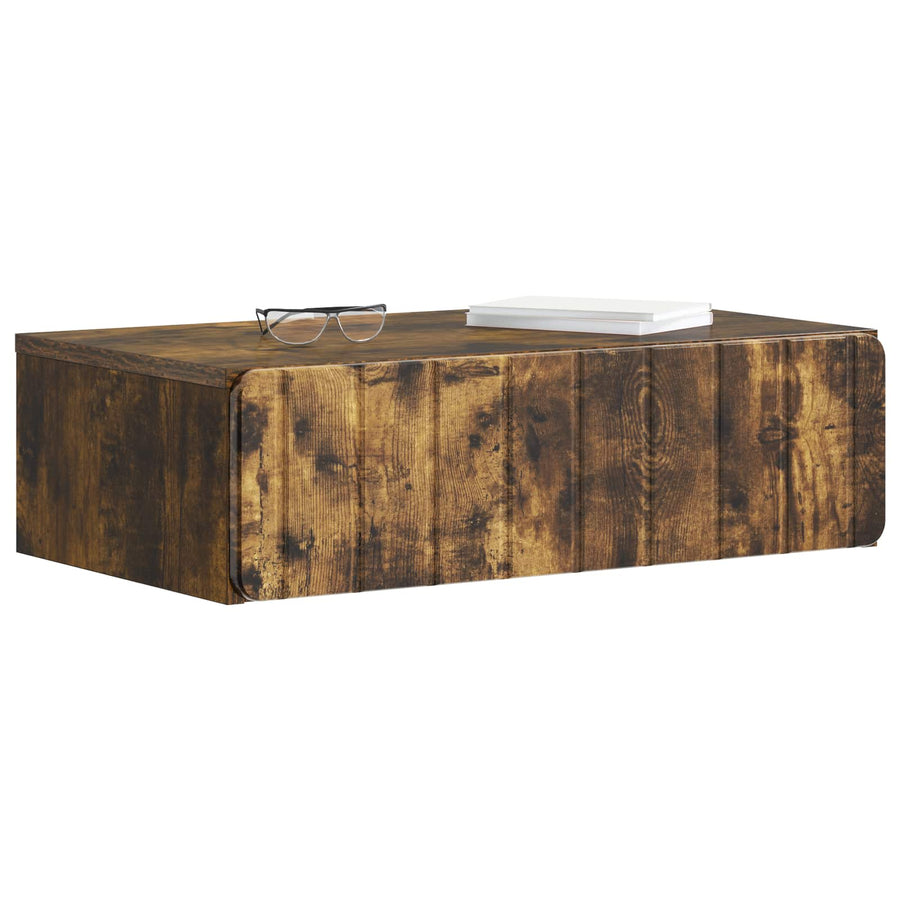 Wandmontage Zijtafel Gerookt eiken 59 x 34,5 x 17 cm