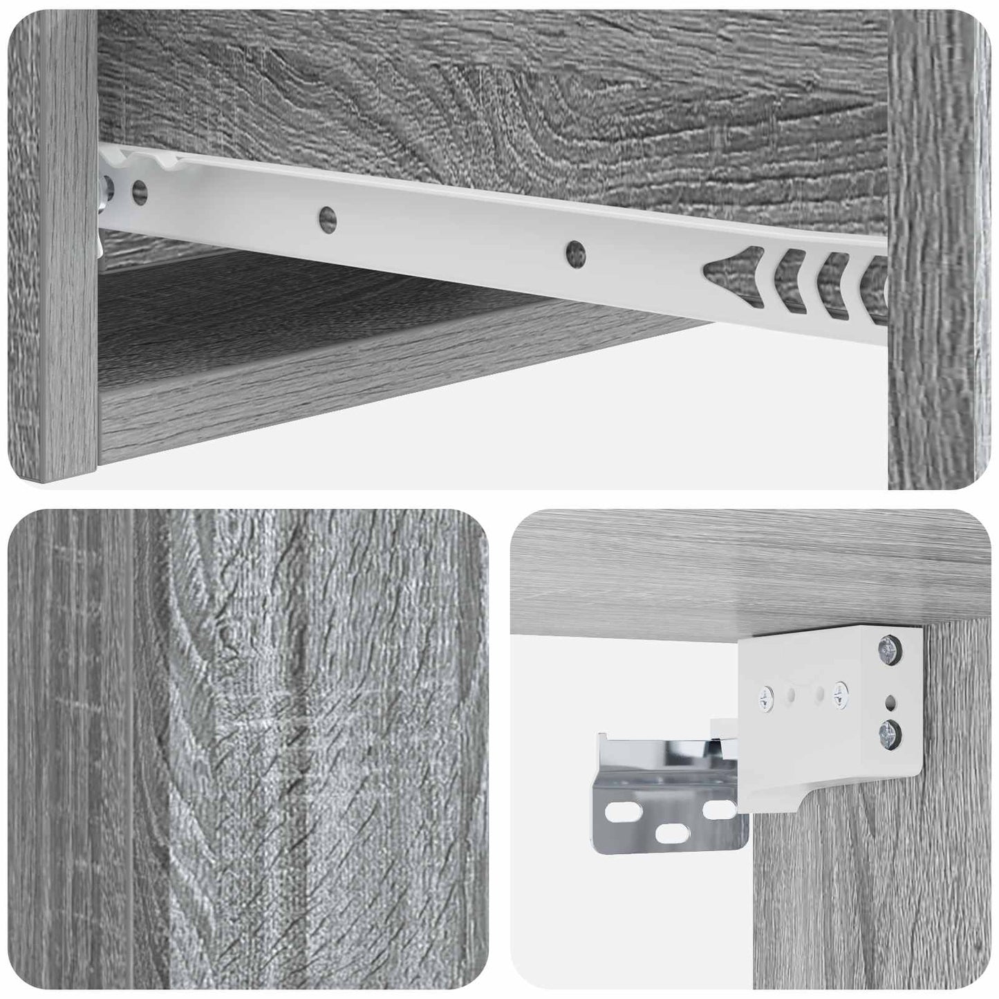Wandmontage Zijtafel Grijs sonoma 59 x 34,5 x 17 cm
