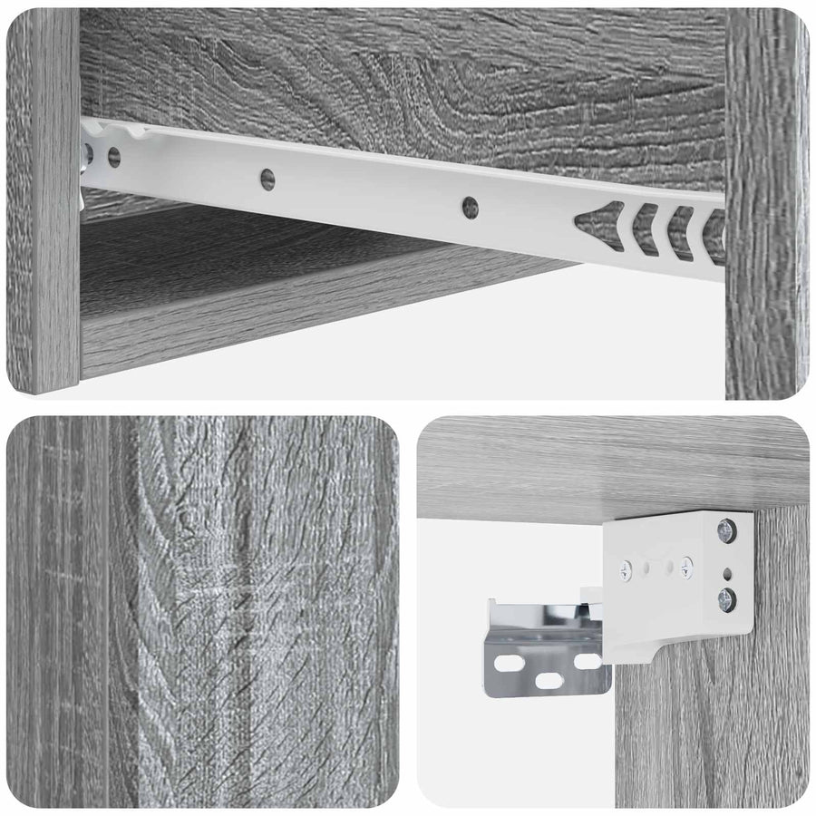 Wandmontage Zijtafel Grijs sonoma 59 x 34,5 x 17 cm