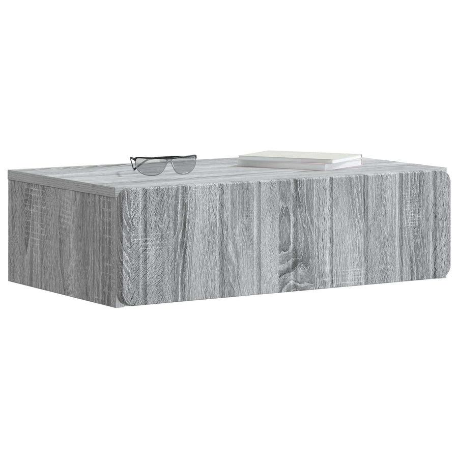 Wandmontage Zijtafel Grijs sonoma 59 x 34,5 x 17 cm