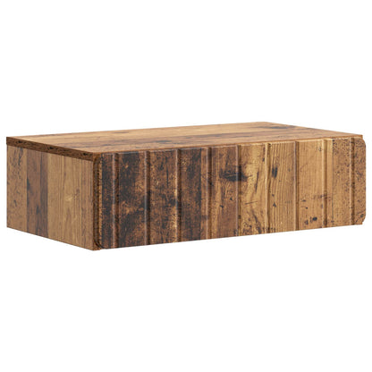 Wandmontage Zijtafel Oud hout 59 x 34,5 x 17 cm Bewerkt hout