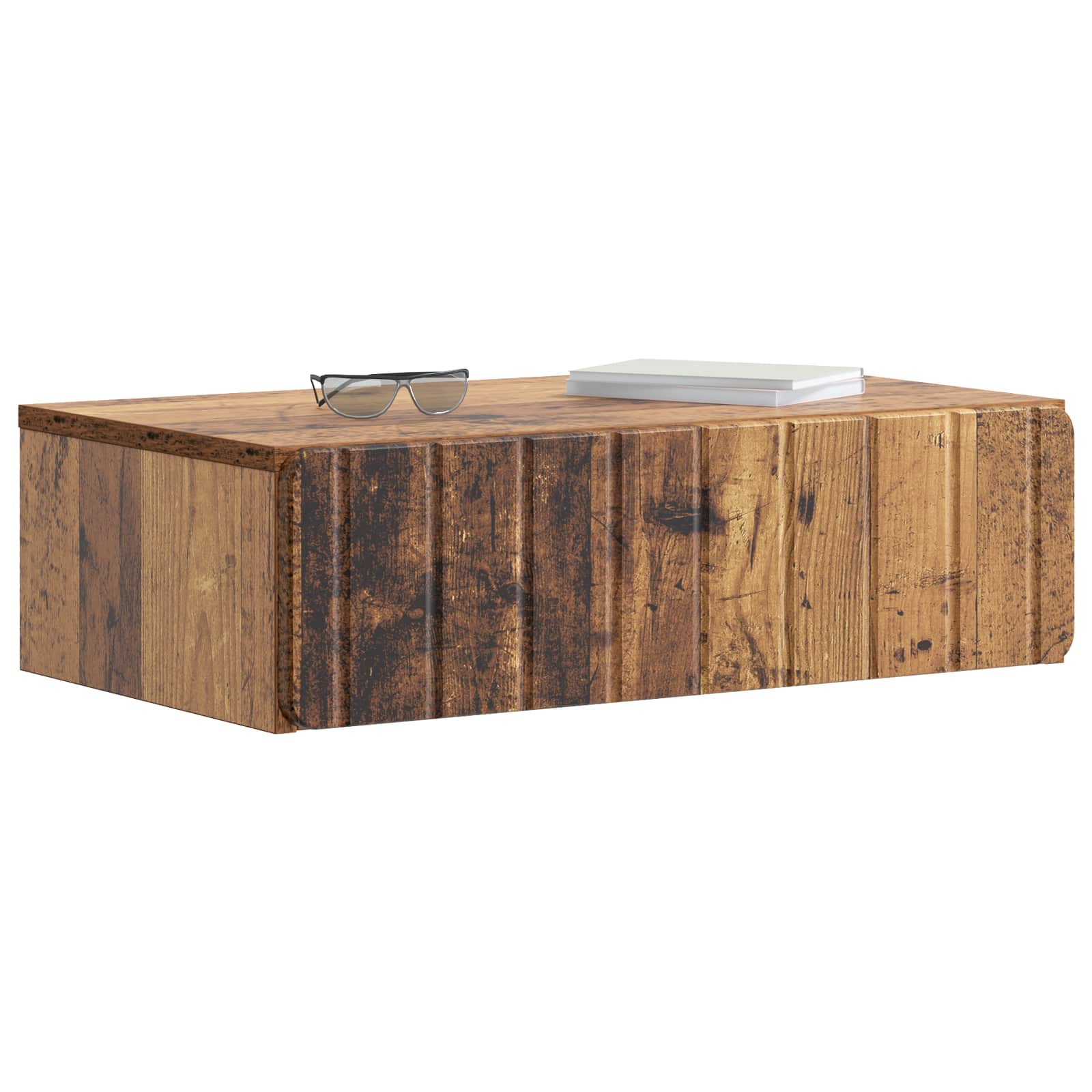 Wandmontage Zijtafel Oud hout 59 x 34,5 x 17 cm Bewerkt hout