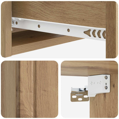 Wandmontage Zijtafel Artisanaal eiken 59 x 34,5 x 17 cm