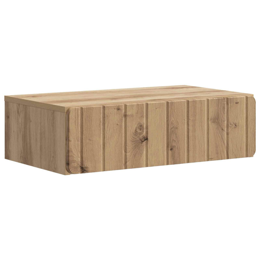 Wandmontage Zijtafel Artisanaal eiken 59 x 34,5 x 17 cm