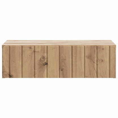 Wandmontage Zijtafel Artisanaal eiken 59 x 34,5 x 17 cm