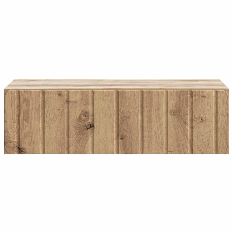 Wandmontage Zijtafel Artisanaal eiken 59 x 34,5 x 17 cm