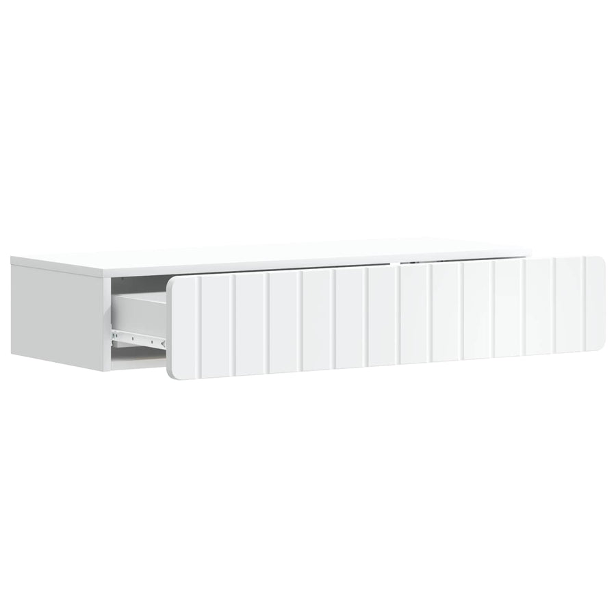 Wandmontage Zijtafel Wit 87,5 x 34,5 x 17 cm Bewerkt hout