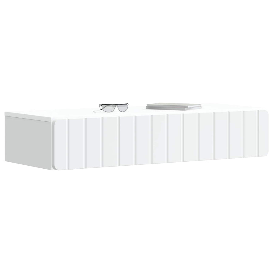 Wandmontage Zijtafel Wit 87,5 x 34,5 x 17 cm Bewerkt hout