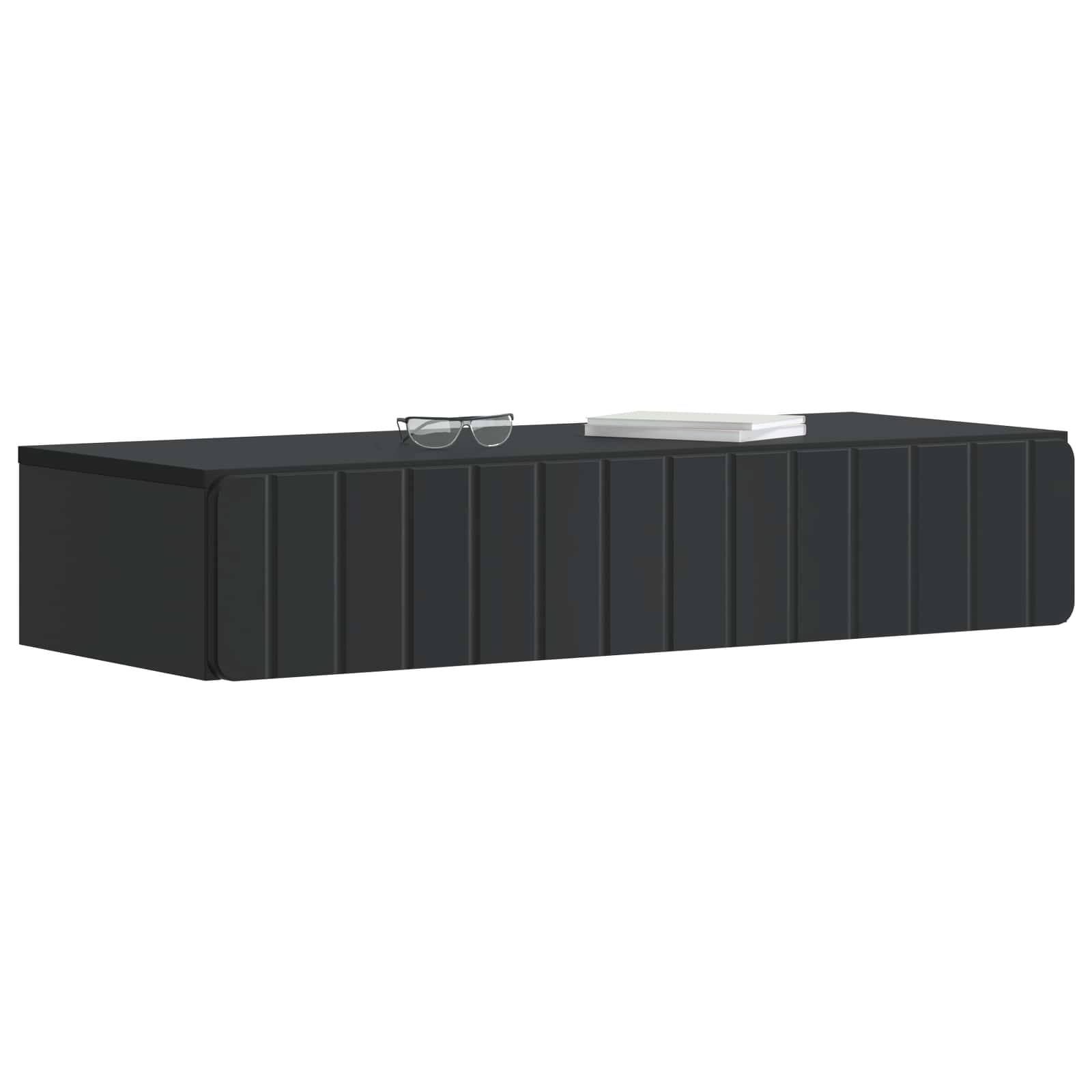 Wandmontage Zijtafel Zwart 87,5 x 34,5 x 17 cm Bewerkt hout