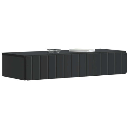 Wandmontage Zijtafel Zwart 87,5 x 34,5 x 17 cm Bewerkt hout
