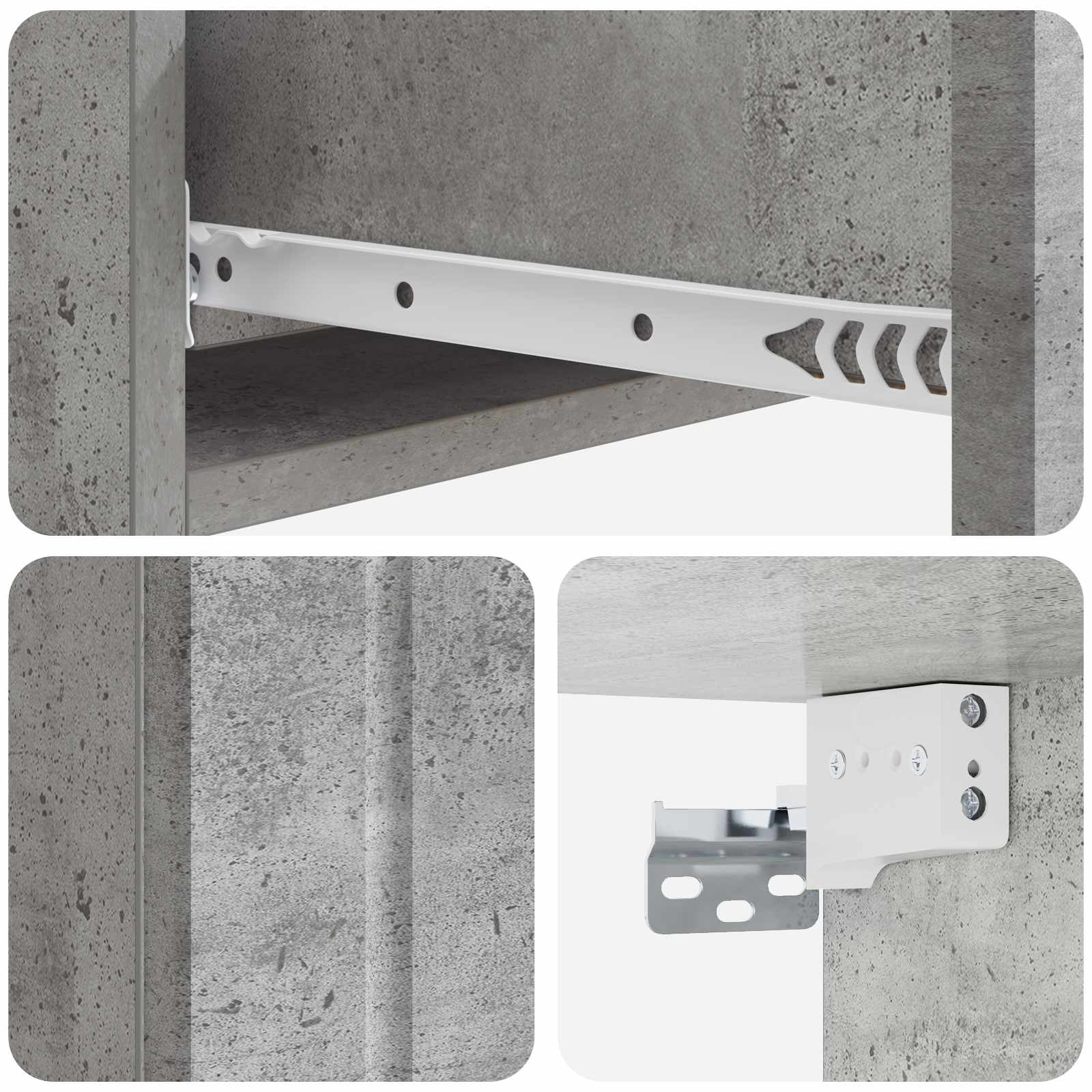 Wandmontage Zijtafel Betongrijs 87,5 x 34,5 x 17 cm