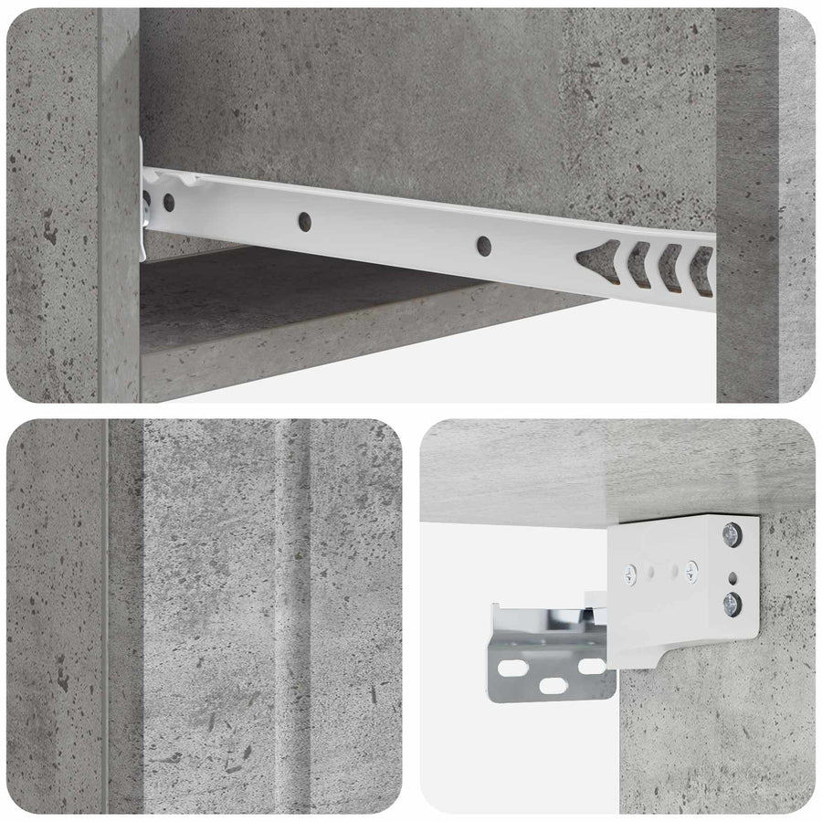Wandmontage Zijtafel Betongrijs 87,5 x 34,5 x 17 cm