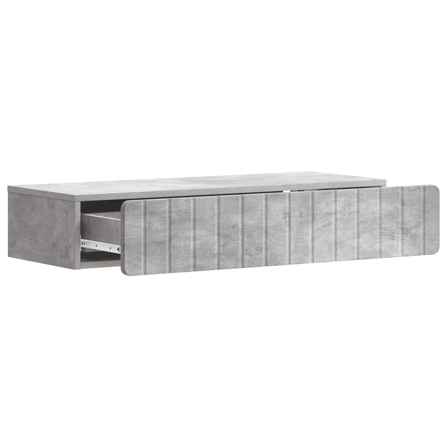 Wandmontage Zijtafel Betongrijs 87,5 x 34,5 x 17 cm