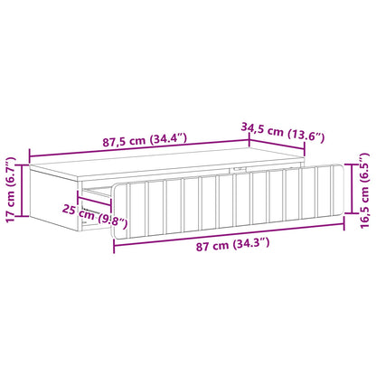 Wandmontage Zijtafel Betongrijs 87,5 x 34,5 x 17 cm