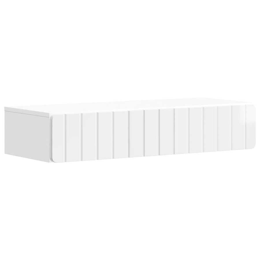 Wandmontage Zijtafel Hoogglans Wit 87,5 x 34,5 x 17 cm