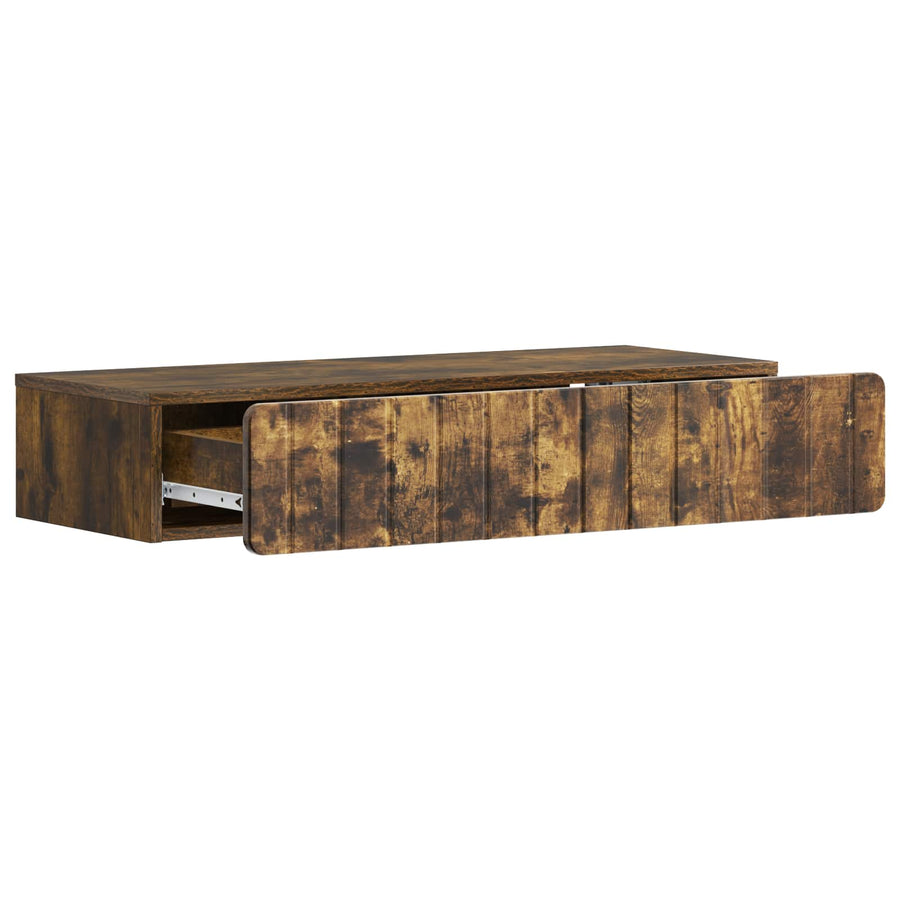 Wandmontage Zijtafel Gerookt eiken 87,5 x 34,5 x 17 cm