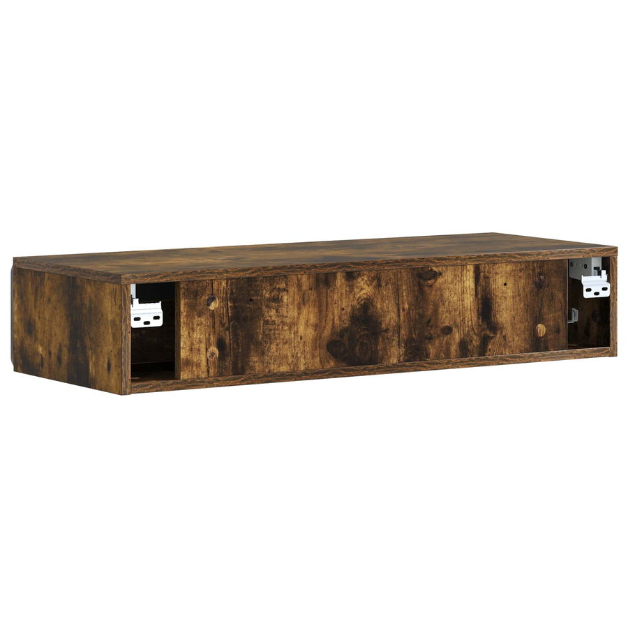 Wandmontage Zijtafel Gerookt eiken 87,5 x 34,5 x 17 cm