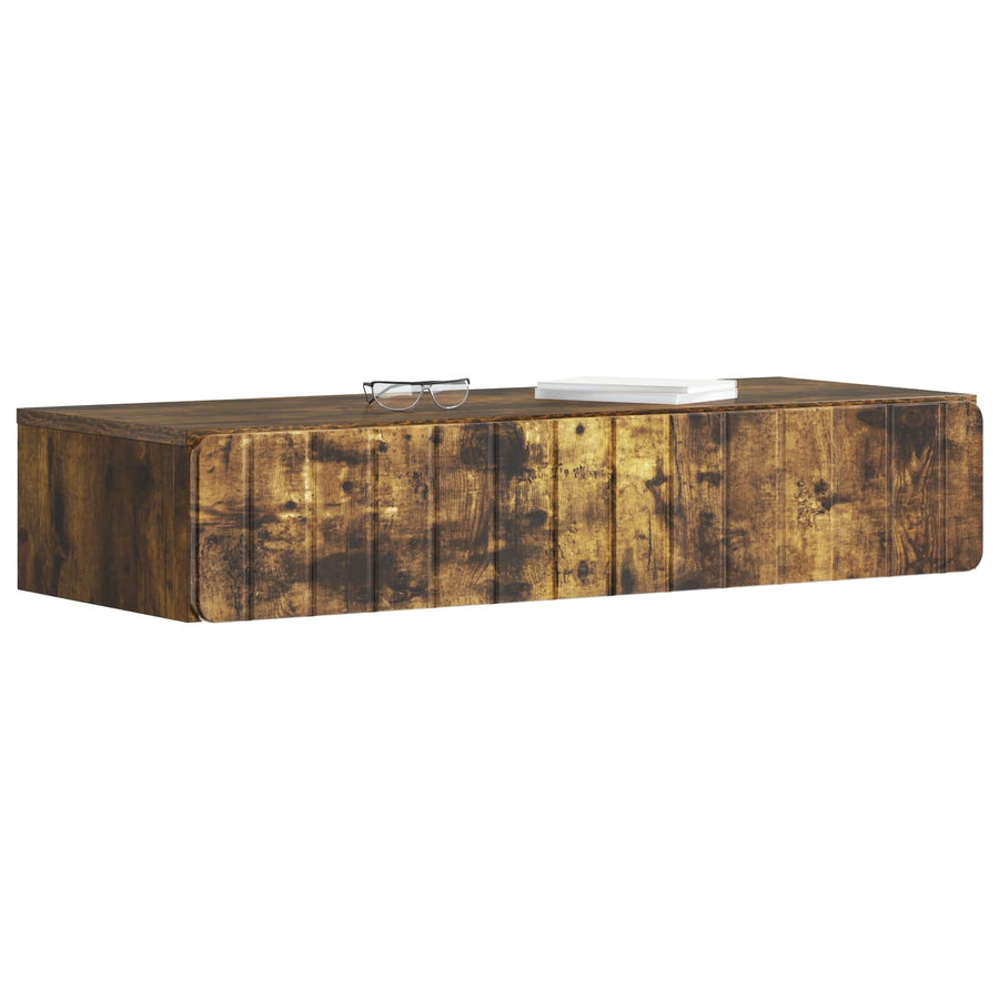 Wandmontage Zijtafel Gerookt eiken 87,5 x 34,5 x 17 cm