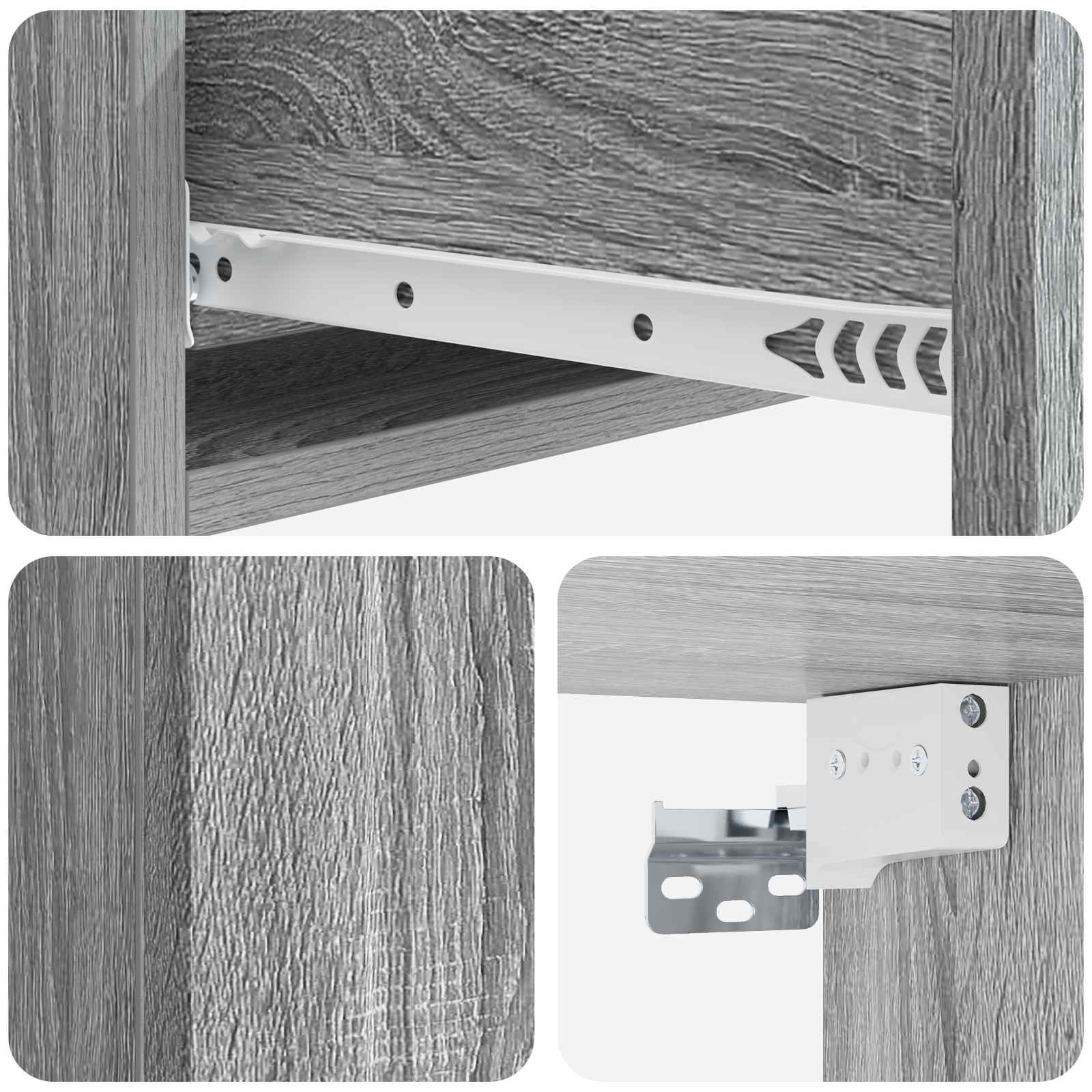 Wandmontage Zijtafel Grijs sonoma 87,5 x 34,5 x 17 cm