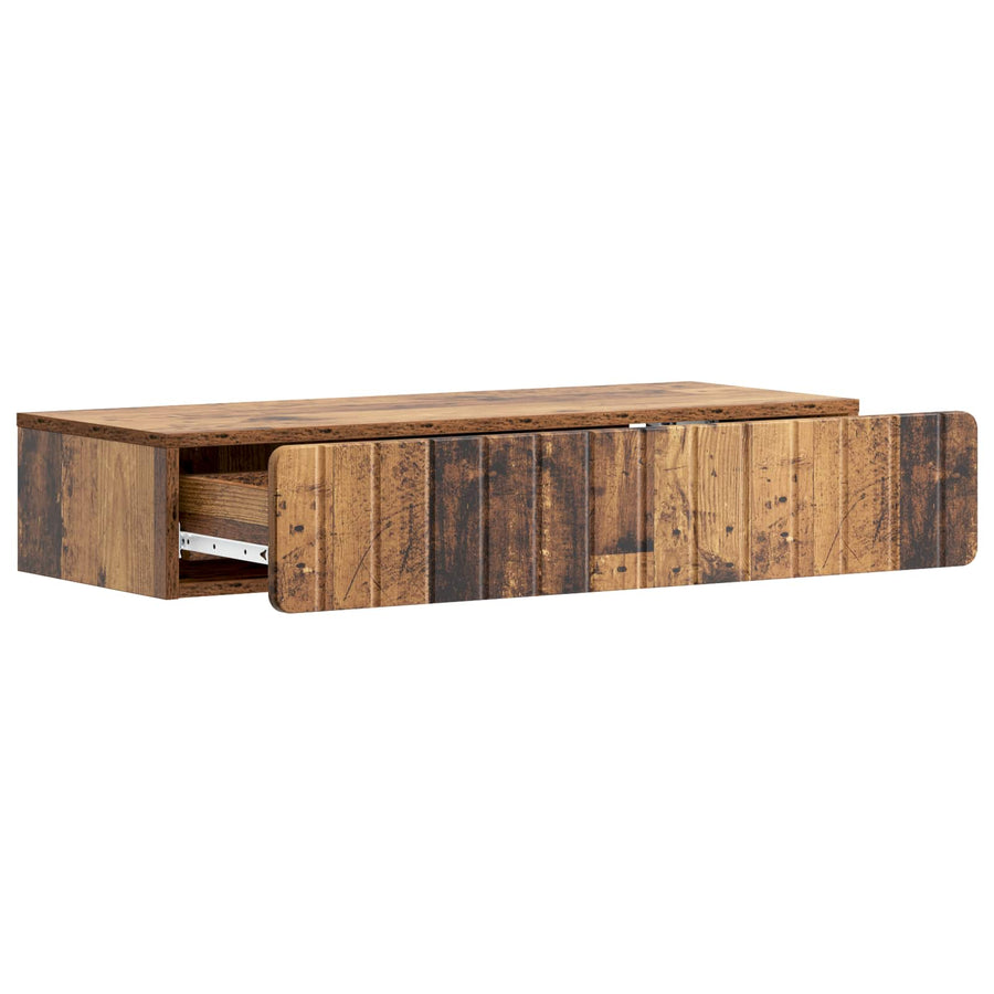 Wandmontage Zijtafel Oud hout 87,5 x 34,5 x 17 cm Bewerkt hout