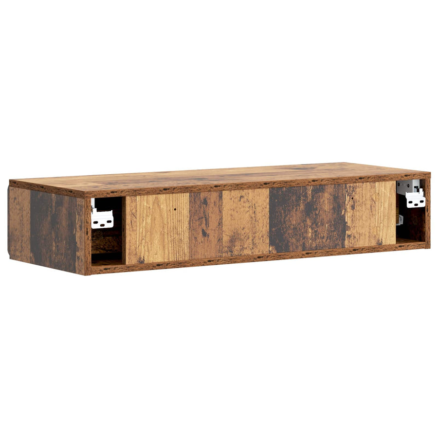 Wandmontage Zijtafel Oud hout 87,5 x 34,5 x 17 cm Bewerkt hout