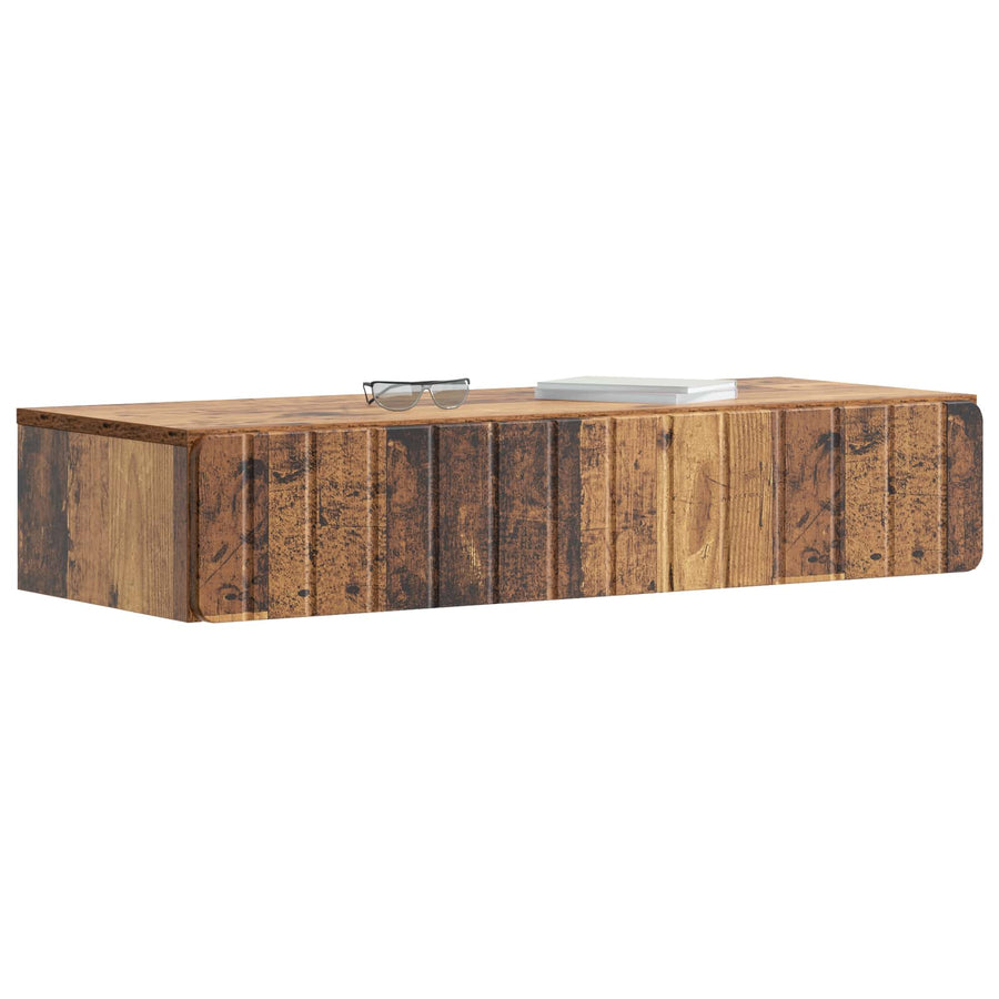 Wandmontage Zijtafel Oud hout 87,5 x 34,5 x 17 cm Bewerkt hout
