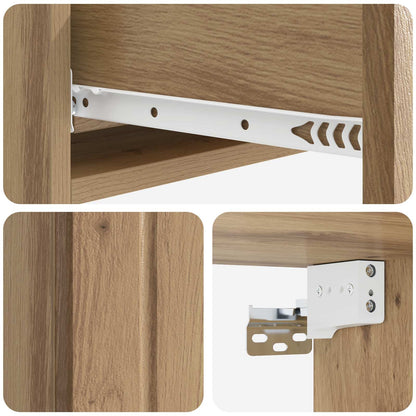 Wandmontage Zijtafel Artisanaal eiken 87,5 x 34,5 x 17 cm
