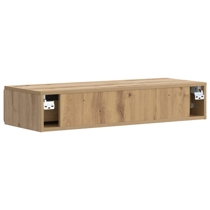 Wandmontage Zijtafel Artisanaal eiken 87,5 x 34,5 x 17 cm