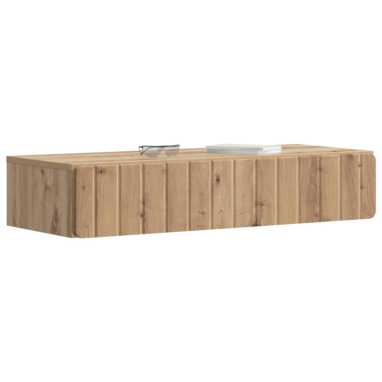 Wandmontage Zijtafel Artisanaal eiken 87,5 x 34,5 x 17 cm