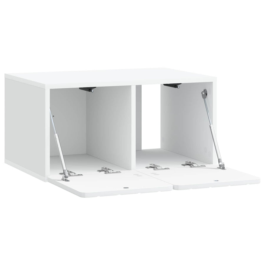 Wandbeugel TV-kast Wit 59,5 x 41 x 30 cm Bewerkt hout