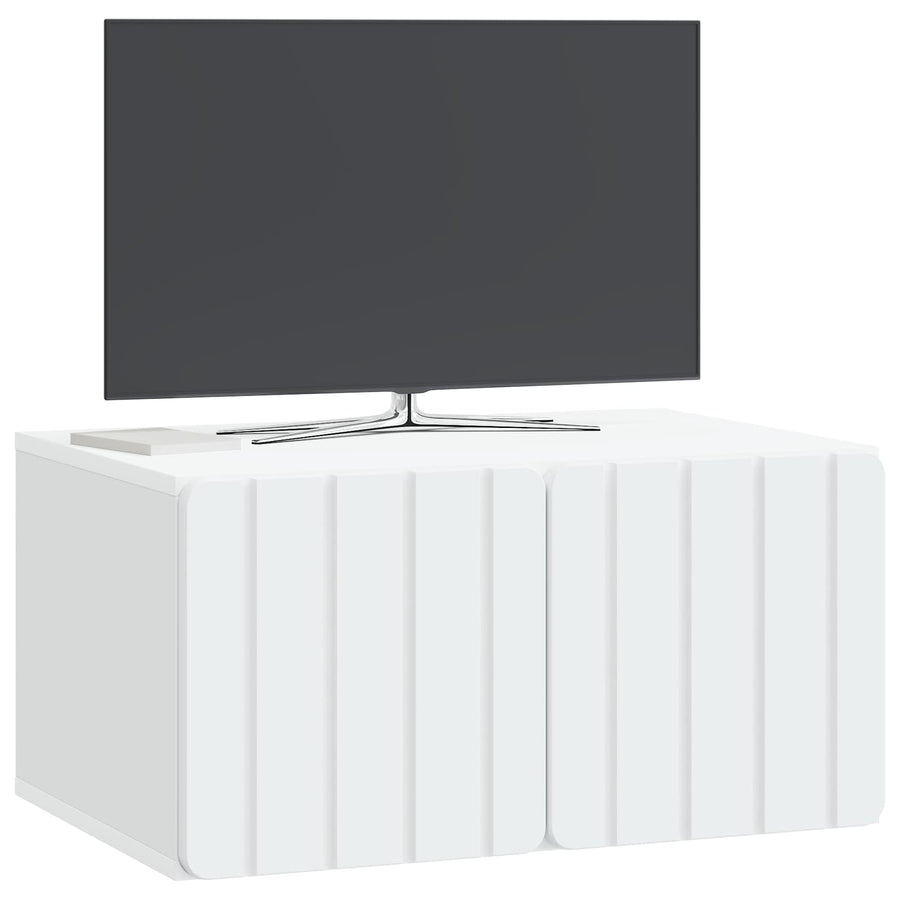 Wandbeugel TV-kast Wit 59,5 x 41 x 30 cm Bewerkt hout