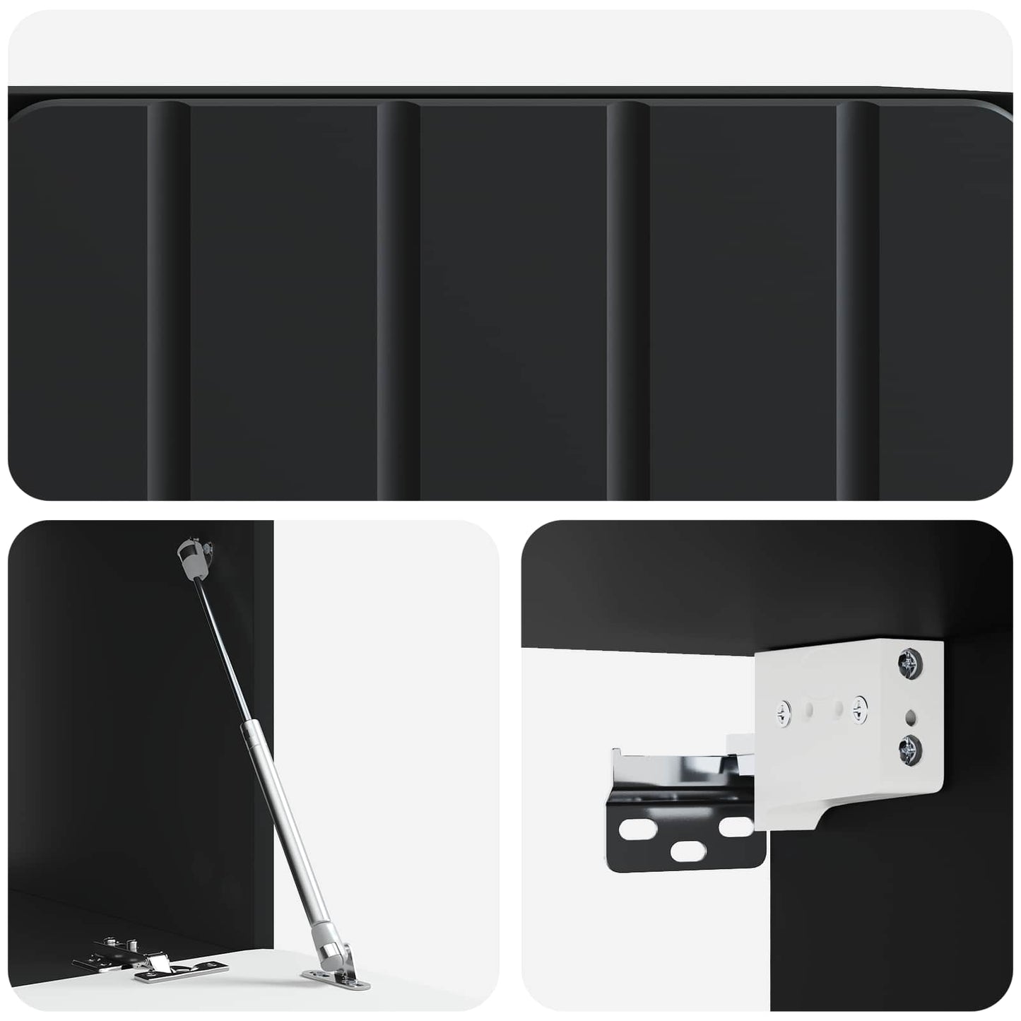 Wandbeugel TV-kast Zwart 59,5 x 41 x 30 cm Bewerkt hout