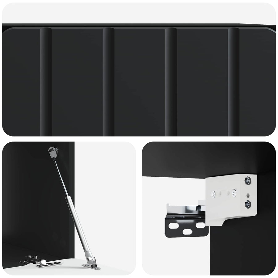Wandbeugel TV-kast Zwart 59,5 x 41 x 30 cm Bewerkt hout