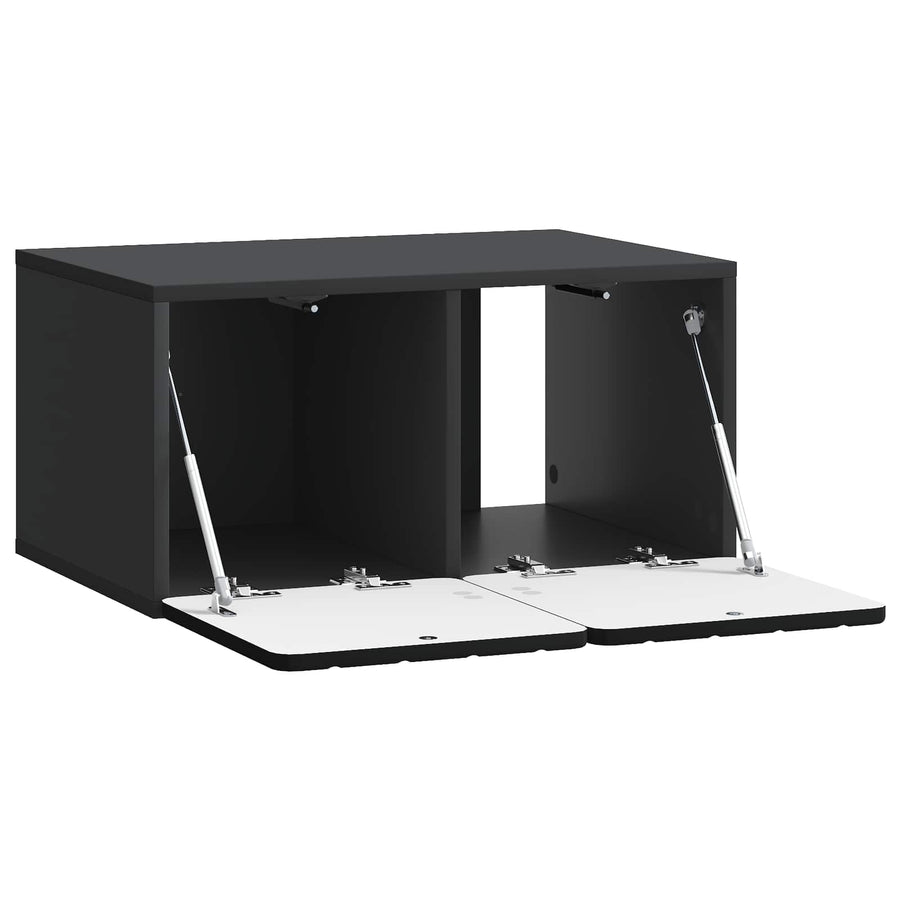Wandbeugel TV-kast Zwart 59,5 x 41 x 30 cm Bewerkt hout