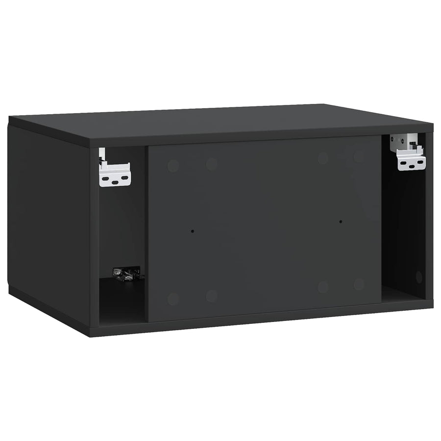 Wandbeugel TV-kast Zwart 59,5 x 41 x 30 cm Bewerkt hout