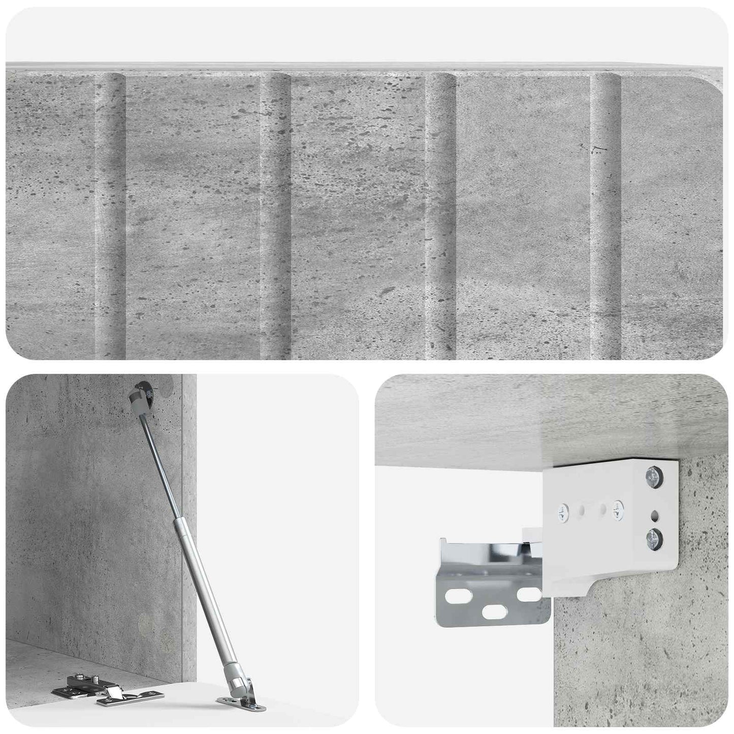 Wandbeugel TV-kast Betongrijs 59,5 x 41 x 30 cm Bewerkt hout