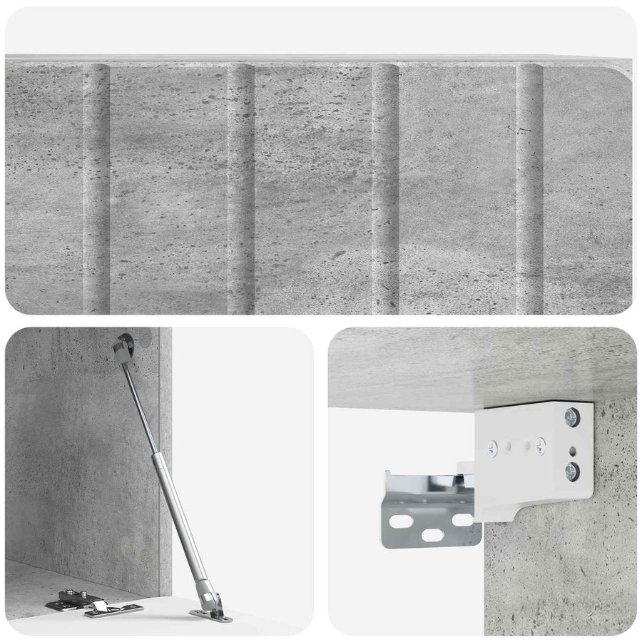 Wandbeugel TV-kast Betongrijs 59,5 x 41 x 30 cm Bewerkt hout