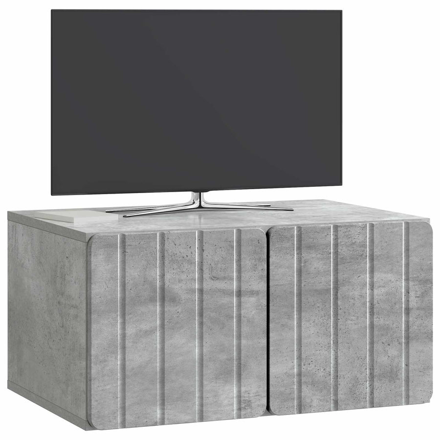 Wandbeugel TV-kast Betongrijs 59,5 x 41 x 30 cm Bewerkt hout