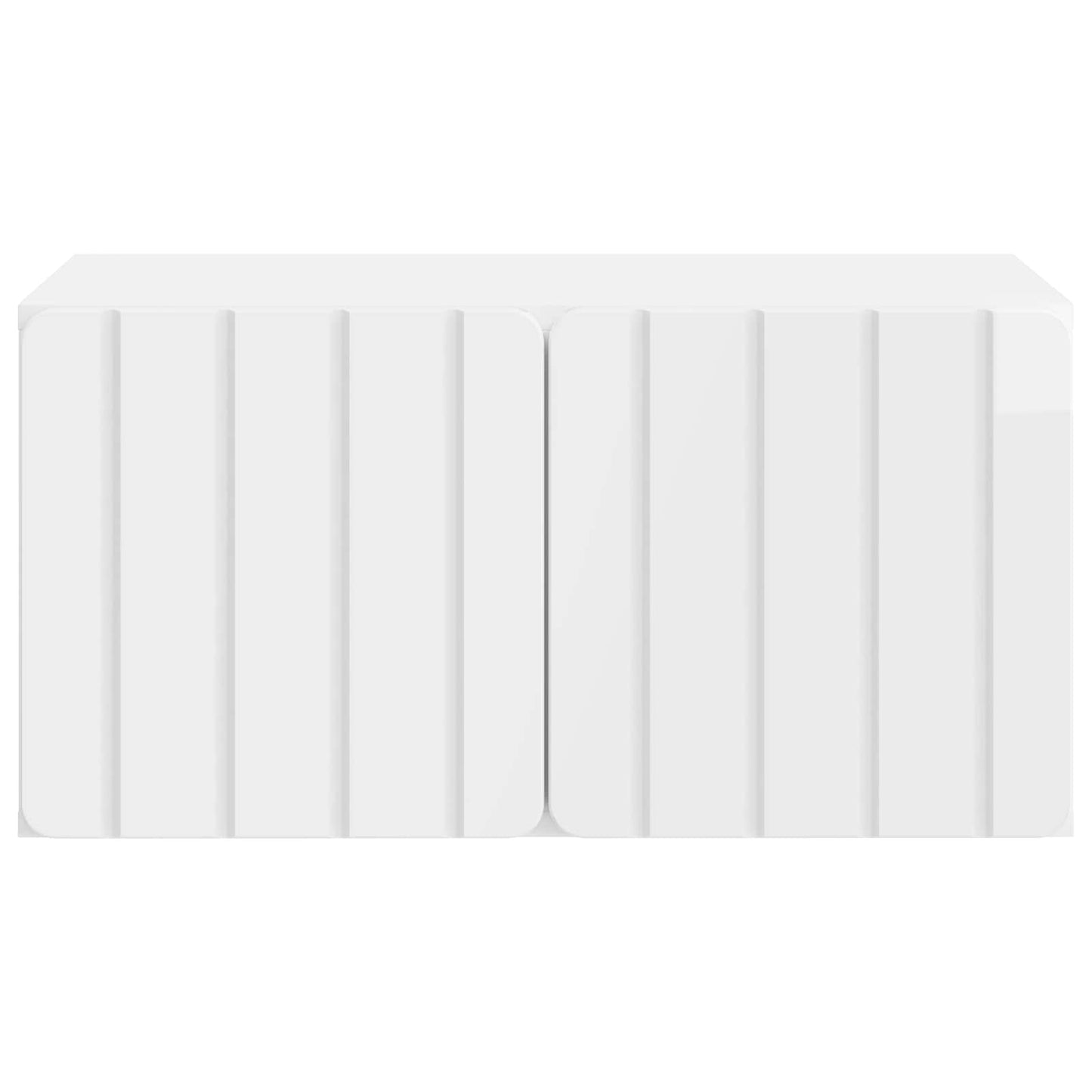 Wandbeugel TV-kast Hoogglans Wit 59,5 x 41 x 30 cm Bewerkt hout