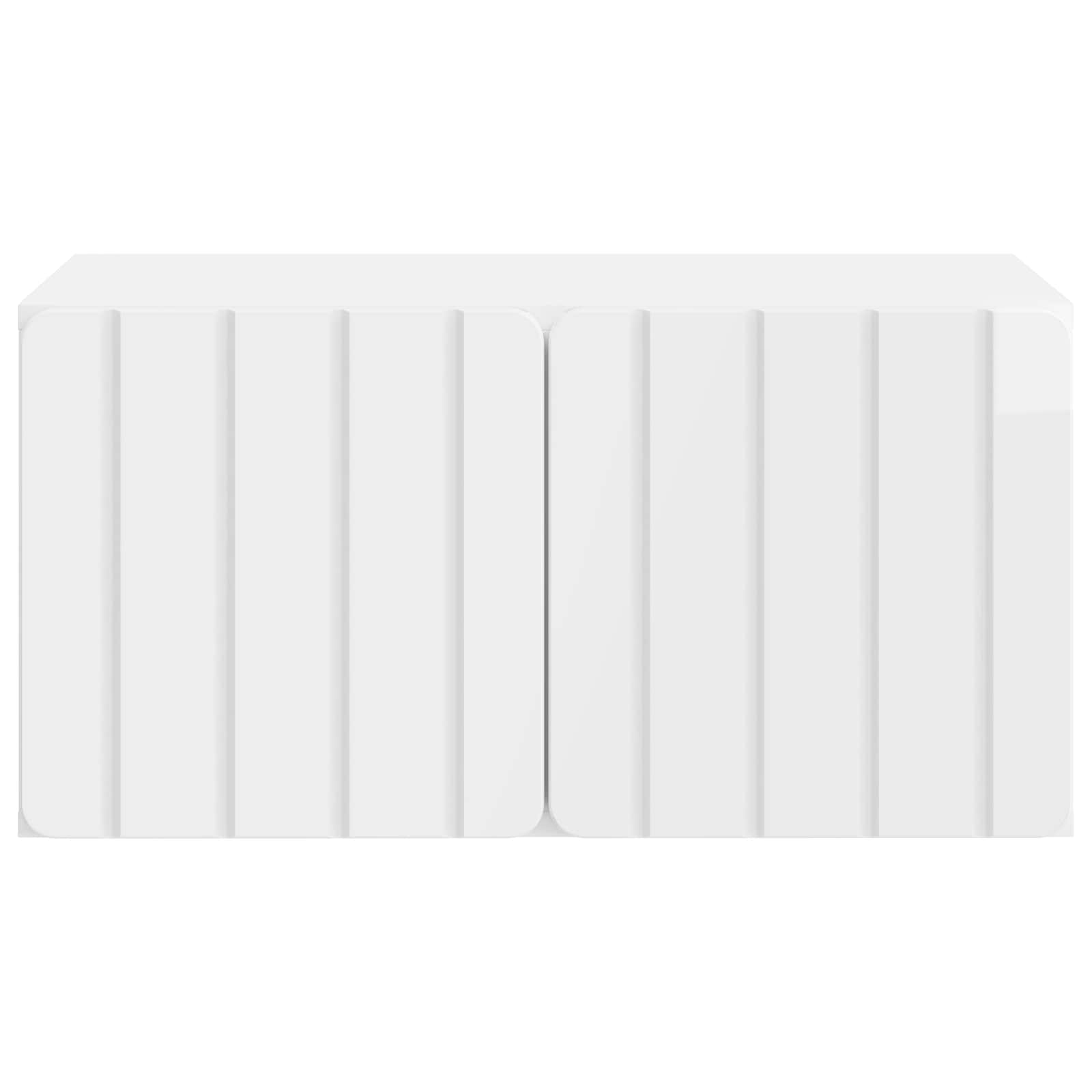 Wandbeugel TV-kast Hoogglans Wit 59,5 x 41 x 30 cm Bewerkt hout