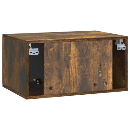 Wandbeugel TV-kast Gerookt eiken 59,5 x 41 x 30 cm Bewerkt hout