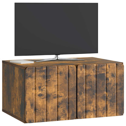 Wandbeugel TV-kast Gerookt eiken 59,5 x 41 x 30 cm Bewerkt hout