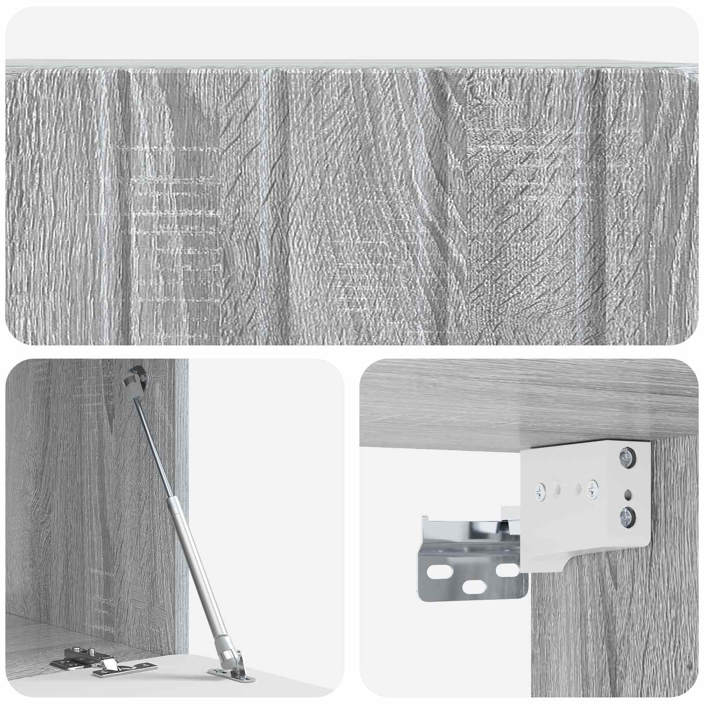 Wandbeugel TV-kast Grijs sonoma 59,5 x 41 x 30 cm Bewerkt hout